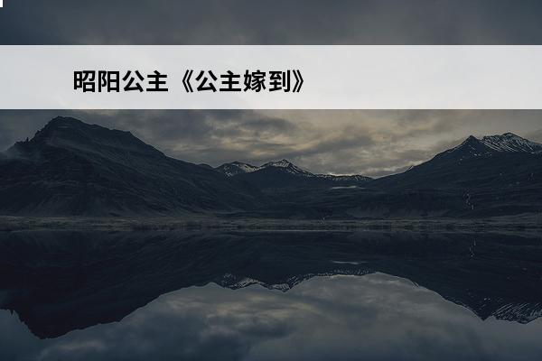 昭阳公主《公主嫁到》昭阳公主(昭阳公主小说)