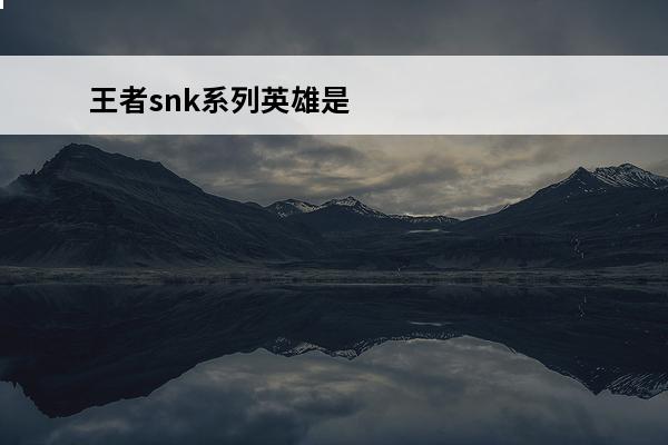 王者snk系列英雄是什么意思 snk英雄是什么意思